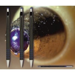   Golyóstoll kék 0118 Spoko ;-) - nyomógombos, fekete tolltest, 0,5mm (X-18 0293 betéttel)